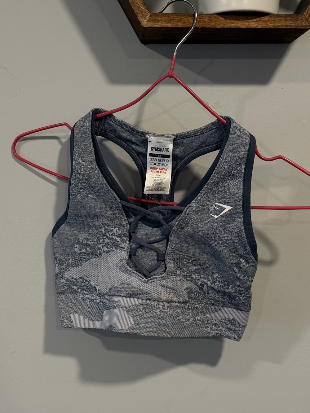 Gymshark Grey Seamless Lace-Up Crop Sports Bra